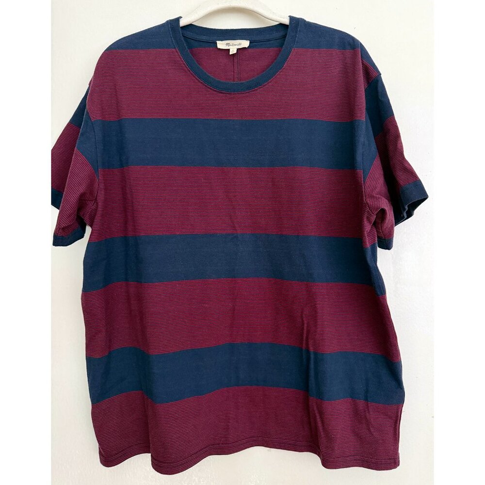 Madewell Red and Blue Striped Tee-womens size M